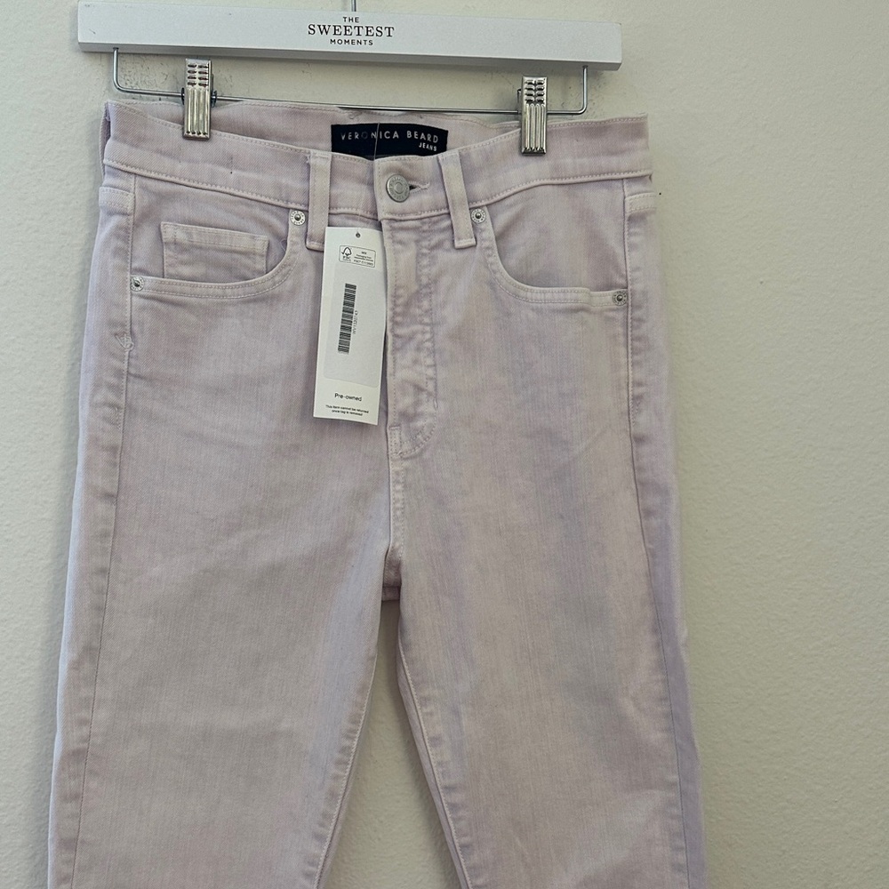 Veronica Beard Women's Soft Pink High Rise Jeans